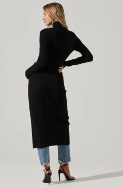 Hi Slit Turtleneck Sweater 17 Hi Slit Turtleneck Sweater -Outlet Cozi Luxe Store AT16295 BLACK 5