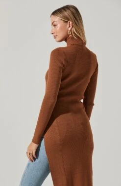 Hi Slit Turtleneck Sweater 22 Hi Slit Turtleneck Sweater -Outlet Cozi Luxe Store AT16295 CAMEL 5