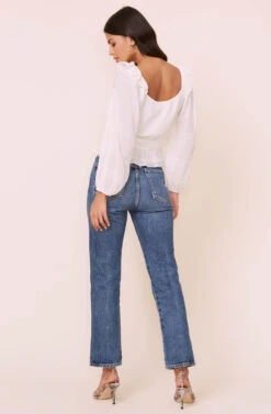 Long Sleeve Crinkle Top -Outlet Cozi Luxe Store AT16317 CREAM 5