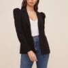 Puff Sleeve Blazer -Outlet Cozi Luxe Store AT16327 003 BLACK 3