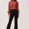 Mock Neck Long Sleeve Top -Outlet Cozi Luxe Store AT16423 MARSALA 1