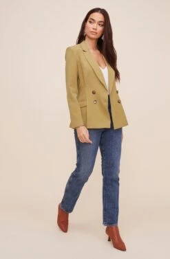 Fitted Pleat Blazer -Outlet Cozi Luxe Store AT16425 VINTAGEGOLD CC 1