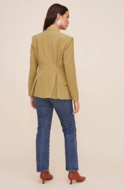 Fitted Pleat Blazer -Outlet Cozi Luxe Store AT16425 VINTAGEGOLD CC 4