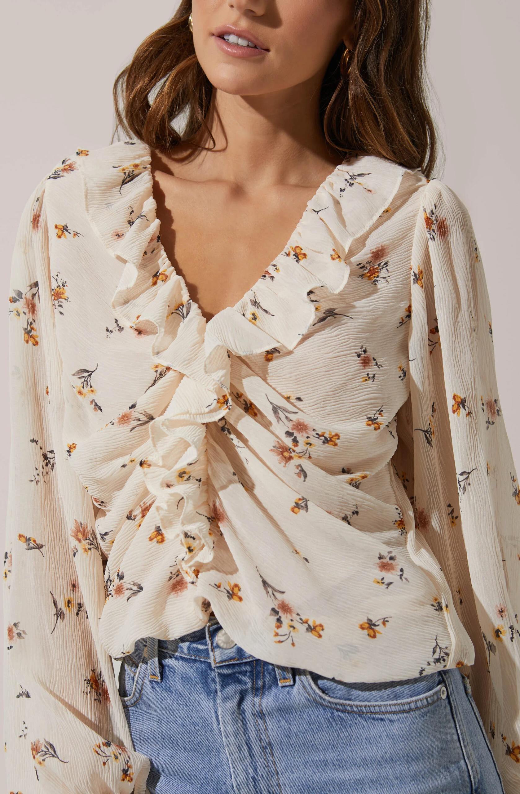 Long Sleeve Ruffle Neck Top 5 Long Sleeve Ruffle Neck Top - Image 3