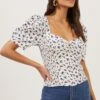 Short Sleeve Sweetheart Neck Top