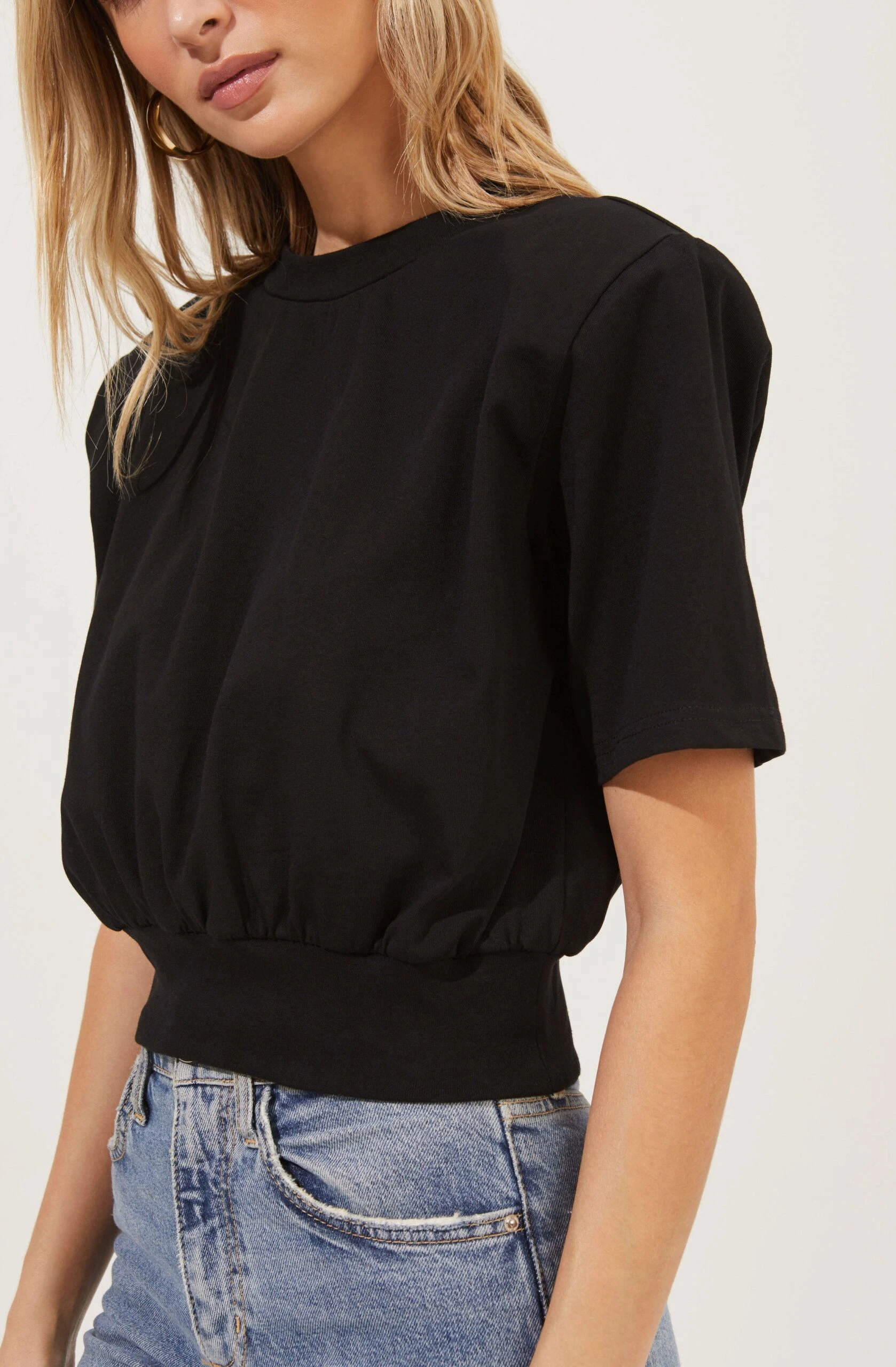 Volume Shoulder Short Sleeve Crop Tee 14 Volume Shoulder Short Sleeve Crop Tee - Image 12
