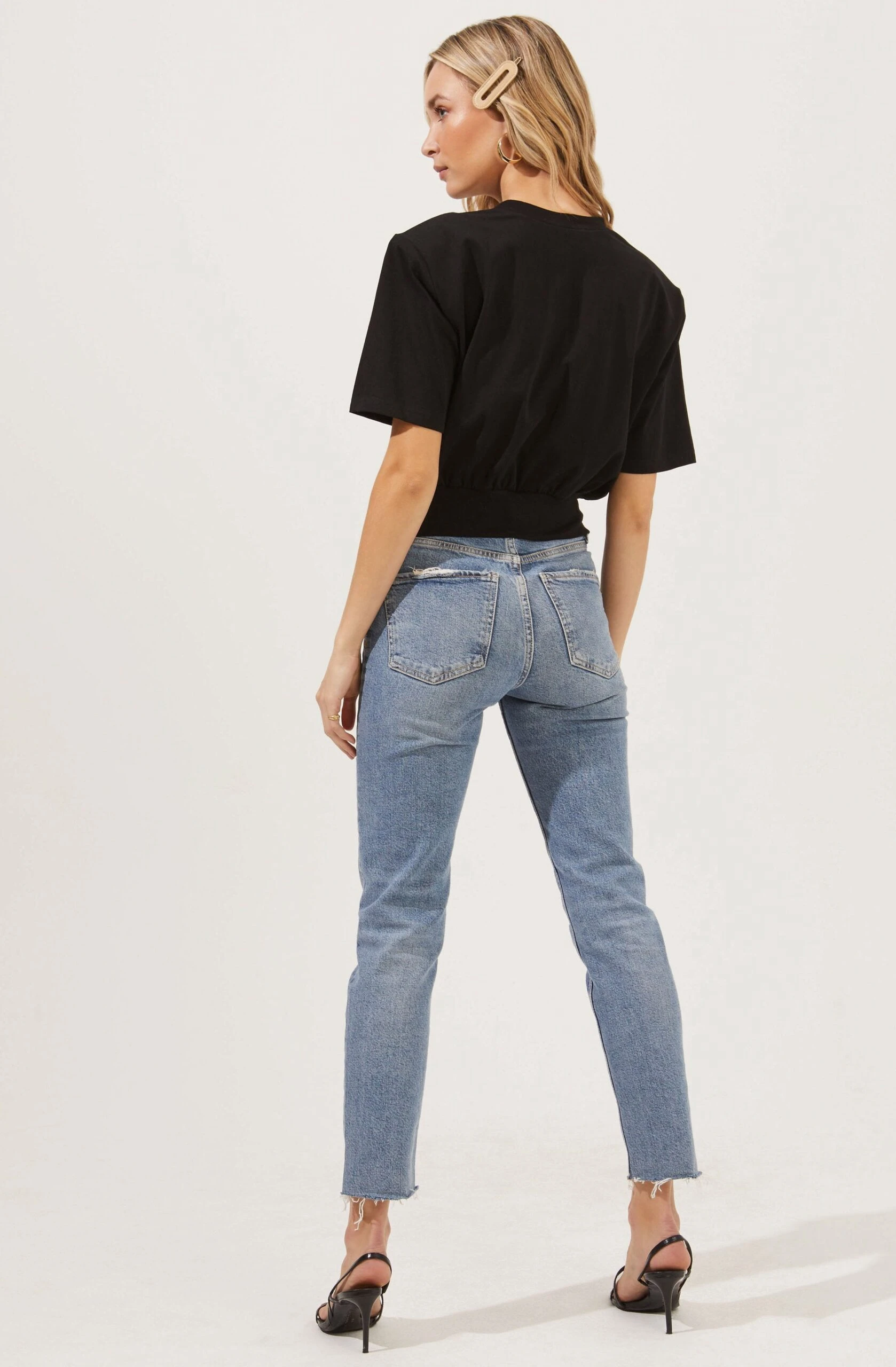 Volume Shoulder Short Sleeve Crop Tee 10 Volume Shoulder Short Sleeve Crop Tee - Image 8