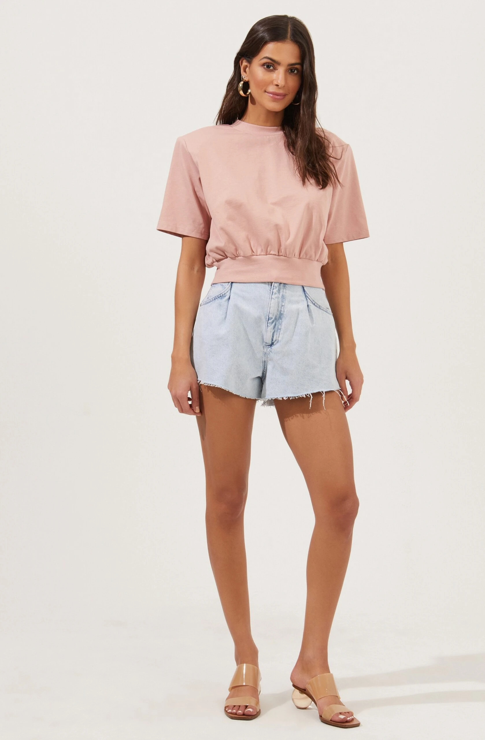 Volume Shoulder Short Sleeve Crop Tee 5 Volume Shoulder Short Sleeve Crop Tee - Image 3