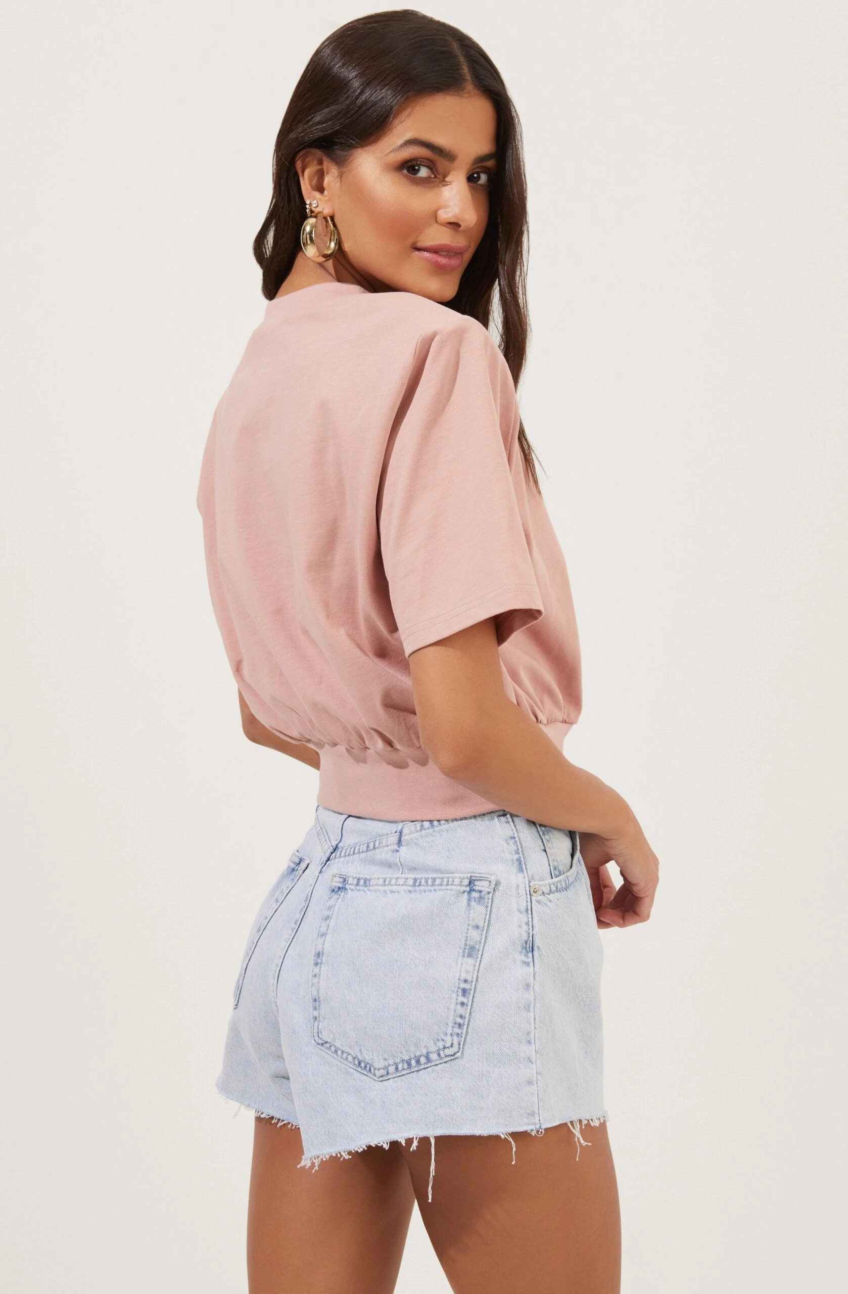 Volume Shoulder Short Sleeve Crop Tee 8 Volume Shoulder Short Sleeve Crop Tee - Image 6