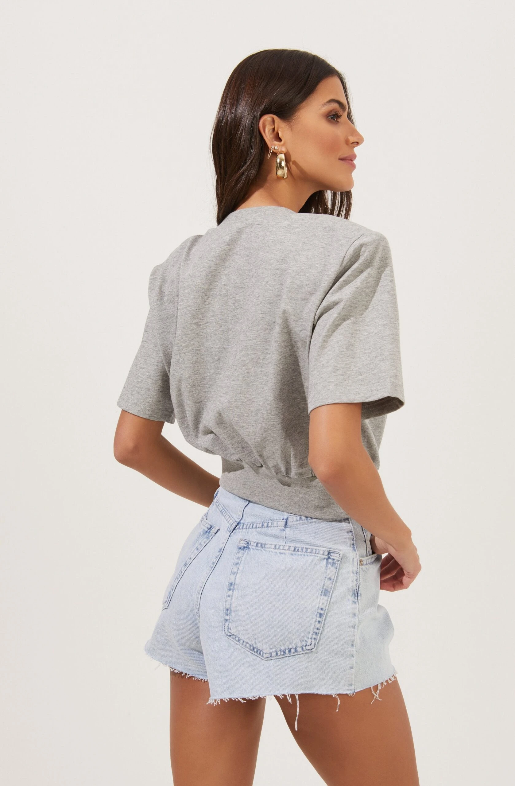 Volume Shoulder Short Sleeve Crop Tee 17 Volume Shoulder Short Sleeve Crop Tee - Image 15