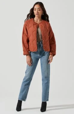 Lightweight Padded Jacket -Outlet Cozi Luxe Store AT17062 CLAY 1109