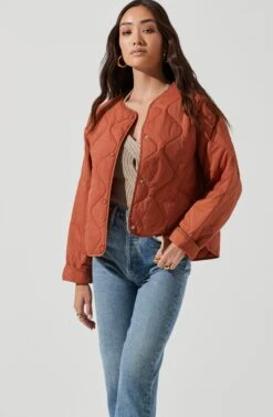 Lightweight Padded Jacket -Outlet Cozi Luxe Store AT17062 CLAY 1115