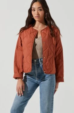 Lightweight Padded Jacket -Outlet Cozi Luxe Store AT17062 CLAY 1120