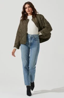 Lightweight Padded Jacket -Outlet Cozi Luxe Store AT17062 GREEN 1797