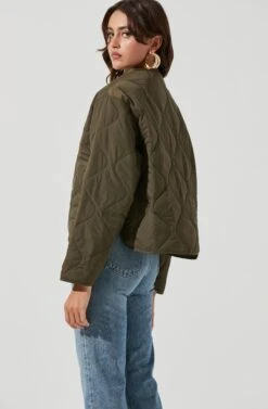 Lightweight Padded Jacket -Outlet Cozi Luxe Store AT17062 GREEN 1817