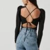 Multi Back Cutout Bodysuit -Outlet Cozi Luxe Store AT17094 BLACK 1375