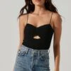 Cut Out Sweetheart Bodysuit -Outlet Cozi Luxe Store AT17139 BLACK 0436