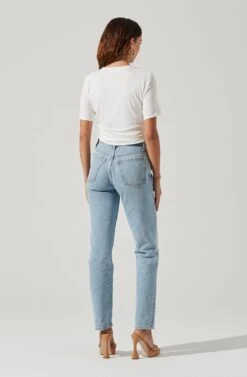 Cinched Side Crop Tee -Outlet Cozi Luxe Store AT17186 WHITE 5