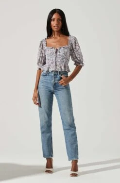 Half Sleeve Floral Back Cutout Top -Outlet Cozi Luxe Store AT17198 BLUEPURPLEDITSY 0526 af8d8ad5 f0ee 4e96 b454 47d9d0440be4