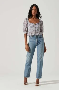 Half Sleeve Floral Back Cutout Top -Outlet Cozi Luxe Store AT17198 BLUEPURPLEDITSY 0528 8e012ca7 72e5 4222 be68 3c53dc2b9958