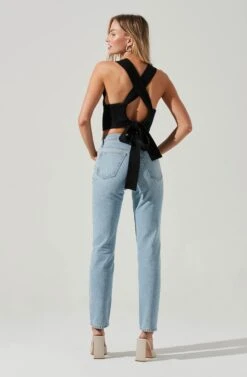 Tie Back Sweater Tank Top 17 Tie Back Sweater Tank Top -Outlet Cozi Luxe Store AT17237 BLACK 1675