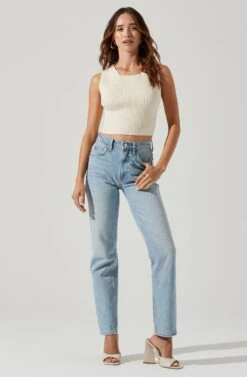 Tie Back Sweater Tank Top 21 Tie Back Sweater Tank Top -Outlet Cozi Luxe Store AT17237 CREAM 1