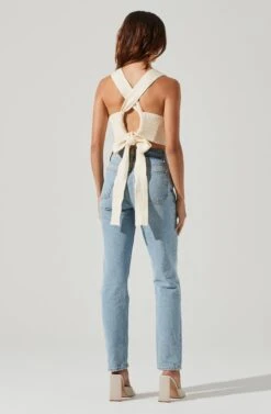 Tie Back Sweater Tank Top 22 Tie Back Sweater Tank Top -Outlet Cozi Luxe Store AT17237 CREAM 6