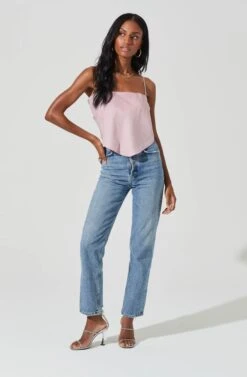 Tie Back Square Neck Cami -Outlet Cozi Luxe Store AT17242 LILAC 2