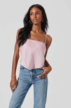 Tie Back Square Neck Cami -Outlet Cozi Luxe Store AT17242 LILAC 3
