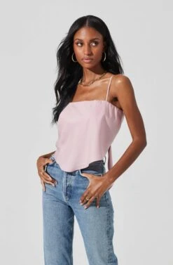 Tie Back Square Neck Cami -Outlet Cozi Luxe Store AT17242 LILAC 4
