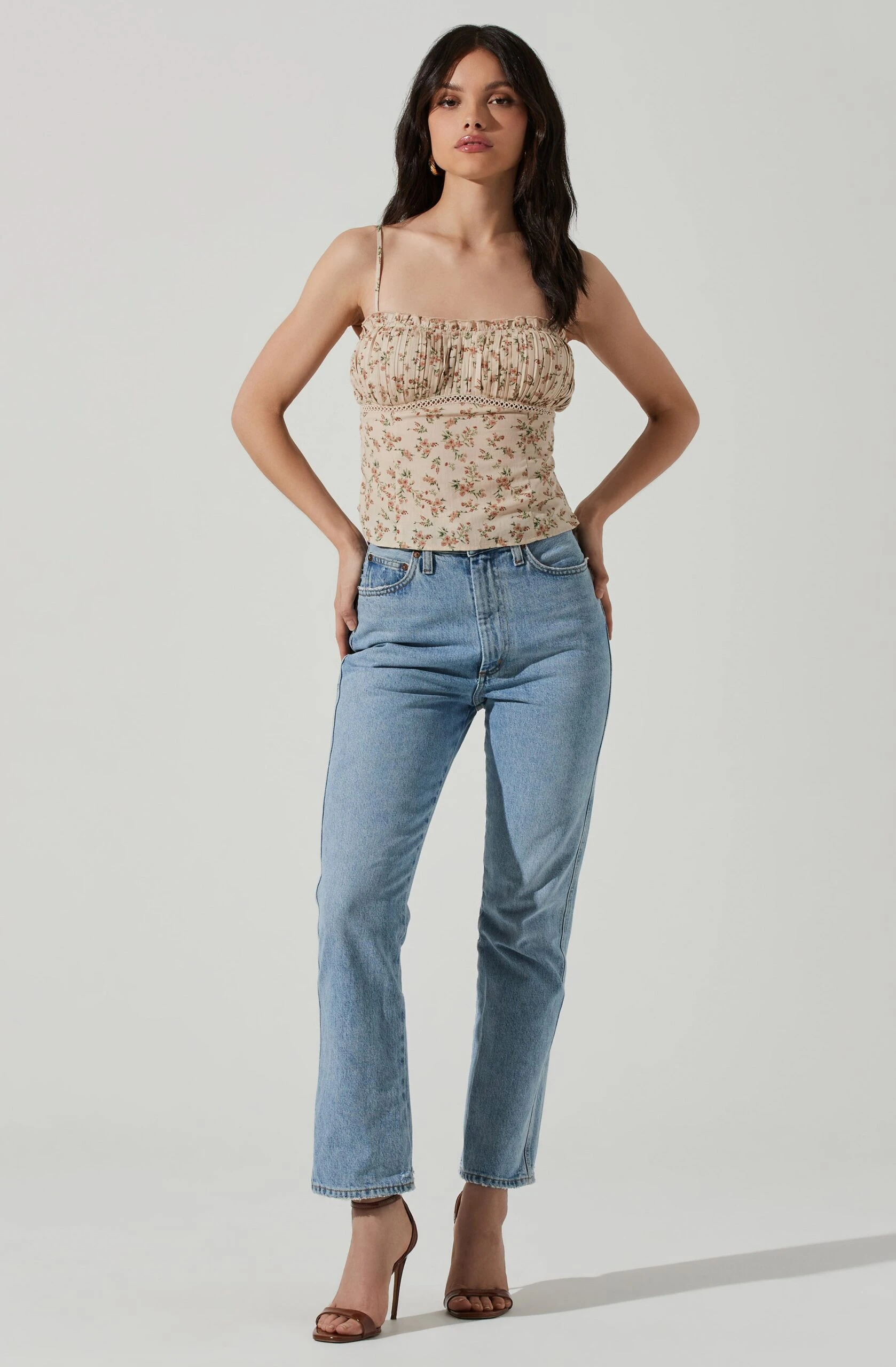 Pleated Floral Linen Cami 4 Pleated Floral Linen Cami - Image 2