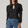 Twist Mock Neck Top -Outlet Cozi Luxe Store AT17289 BLACK 2