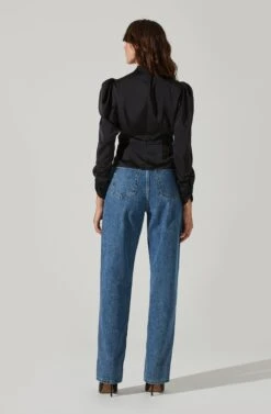 Twist Mock Neck Top 16 Twist Mock Neck Top -Outlet Cozi Luxe Store AT17289 BLACK 4