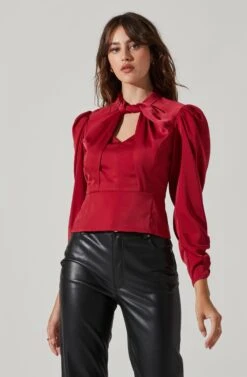 Twist Mock Neck Top 22 Twist Mock Neck Top -Outlet Cozi Luxe Store AT17289 WINE 2