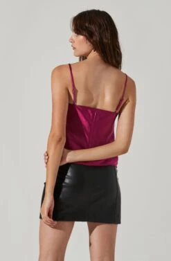 Satin Cowl Neck Cami 17 Satin Cowl Neck Cami -Outlet Cozi Luxe Store AT17502 FUCHSIA 3