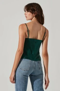 Satin Cowl Neck Cami 21 Satin Cowl Neck Cami -Outlet Cozi Luxe Store AT17502 GREEN 3