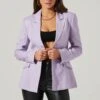 Fitted Buttoned Blazer -Outlet Cozi Luxe Store AT17557 LILAC 4