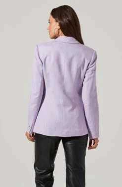 Fitted Buttoned Blazer -Outlet Cozi Luxe Store AT17557 LILAC 5
