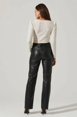 Long Sleeve Ruched Center Top -Outlet Cozi Luxe Store AT17573 CREAM 5