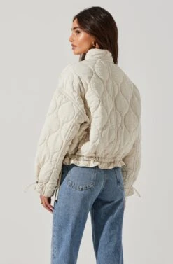 Dalia Quilted Cinched Jacket -Outlet Cozi Luxe Store AT17586 EGGSHELL 5