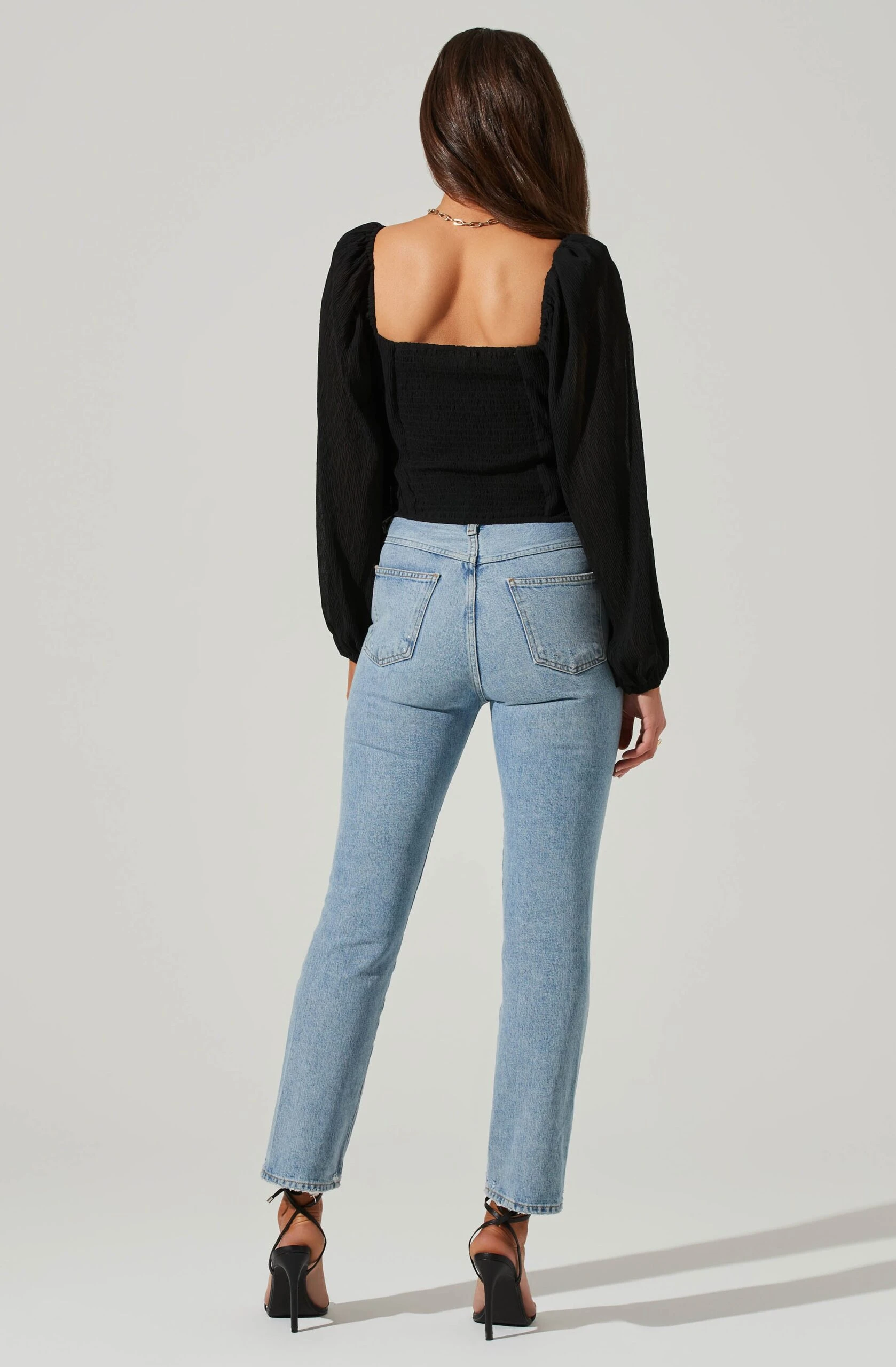 Long Sleeve Plisse Cross Bust Top 6 Long Sleeve Plisse Cross Bust Top - Image 4