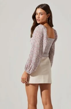 Long Sleeve Plisse Cross Bust Top 24 Long Sleeve Plisse Cross Bust Top -Outlet Cozi Luxe Store AT17587 PURPLEDITSY 3