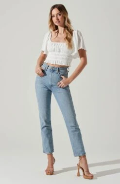 Flutter Sleeve Lace Back Top -Outlet Cozi Luxe Store AT17716 IVORY 1 1