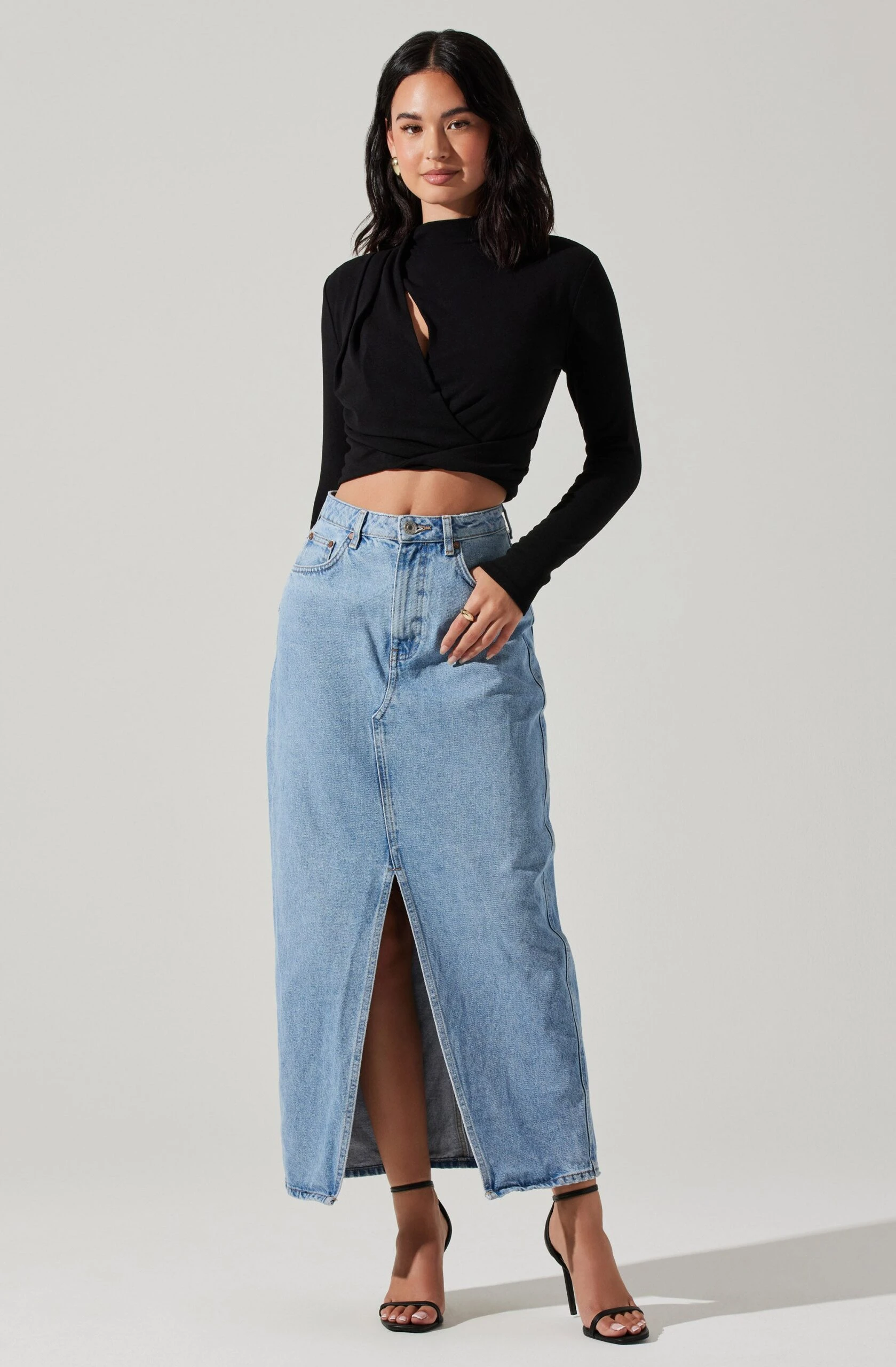 Asymmetrical Pleated Cutout Mock Neck Top 16 Asymmetrical Pleated Cutout Mock Neck Top - Image 14