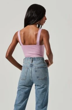 Aria Gingham Print Bustier Bodysuit -Outlet Cozi Luxe Store ATI5936JC PINK PURPLE 0970