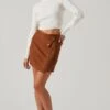 Faux Suede Mini Skirt -Outlet Cozi Luxe Store LS30857 FCI CAMEL 1