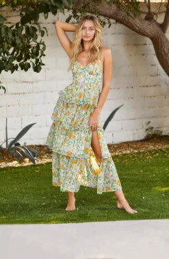 Midsummer Floral Tiered Maxi Dress -Outlet Cozi Luxe Store Look 022 2193