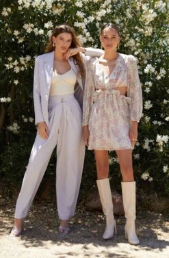 Boyfriend Criss Cross Pleated Wide Leg Pants -Outlet Cozi Luxe Store Shoot 2206